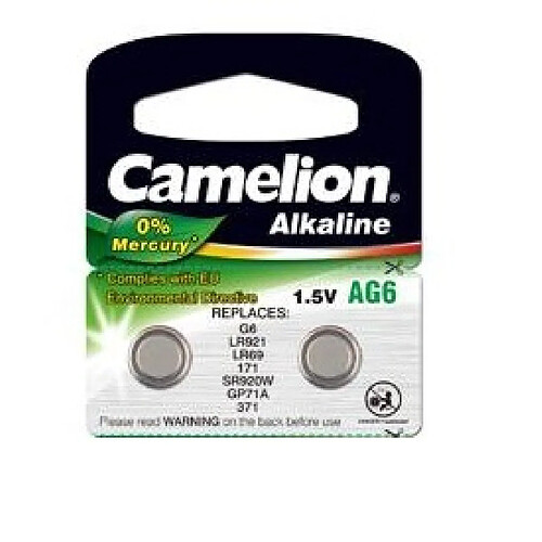 Pack de 2 piles Camelion Alcaline AG6/LR69/LR921/371 0% Mercury/Hg