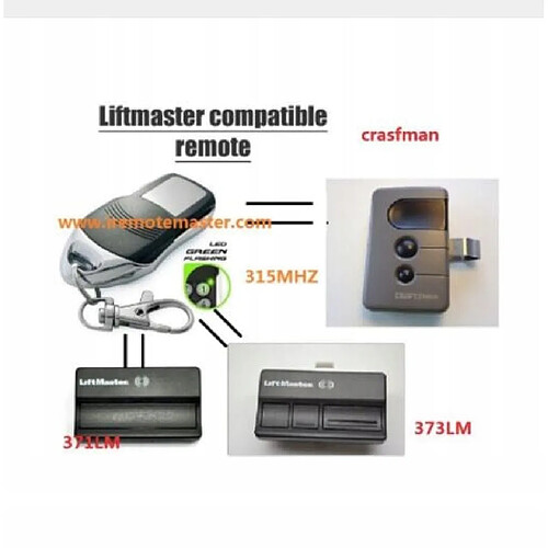 GUPBOO Télécommande Universelle de Rechange pour télécommande de porte de garage LiftMaster 371lm 372lm 373lm