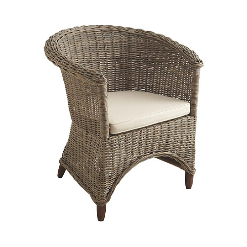 Aubry Gaspard Fauteuil poelet gris Ara.