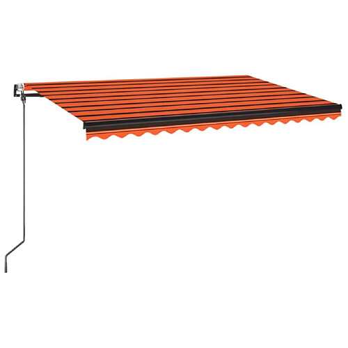 Maison Chic Store banne | Auvent rétractable de porte | Marquise Brise-soleil automatique 400x350 cm Orange et marron -GKD10297