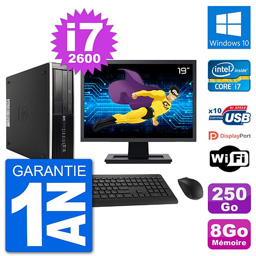 PC HP Compaq 6200 Pro SFF Ecran 19" i7-2600 RAM 8Go Disque 250Go Windows 10 Wifi · Occasion