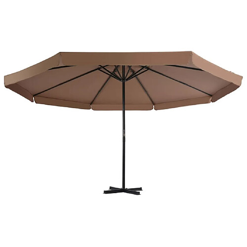 Maison Chic Parasol Jardin | Parasol d'extérieur avec poteau en aluminium 500 cm Taupe - GKD81324