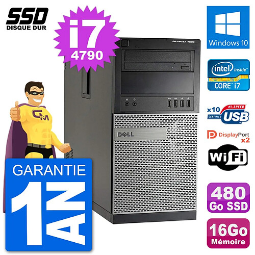 PC Tour Dell 7020 Intel Core i7-4790 RAM 16Go SSD 480Go Windows 10 Wifi · Occasion