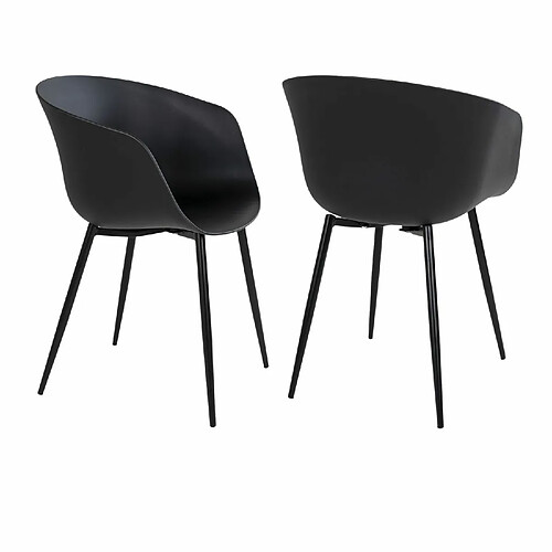 House Nordic 4 Fauteuils de jardin noir RODA