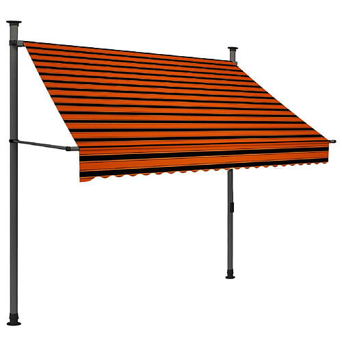 Maison Chic Auvent manuel rétractable,Store manuel de porte avec LED 200 cm Orange et marron -GKD54309