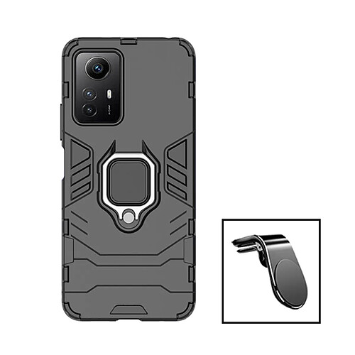 PHONECARE Kit Support Magnétique L Safe Driving Voiture + Coque 3X1 Military Defender pour Xiaomi Redmi Note 12S - Noir