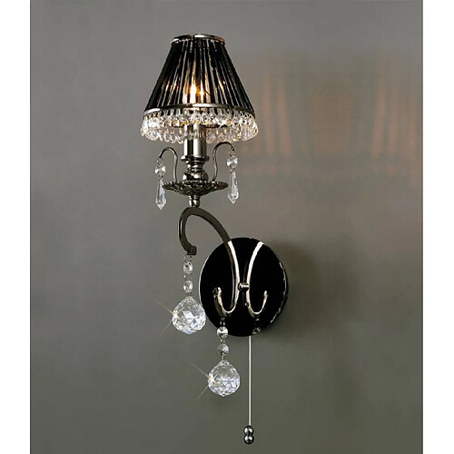 Luminaire Center Applique murale Pescara 1 Ampoule chrome noir/cristal