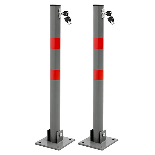 Ecd Germany 2x Barrière de parking rabattable poteau de stationnement borne de poste 68 cm