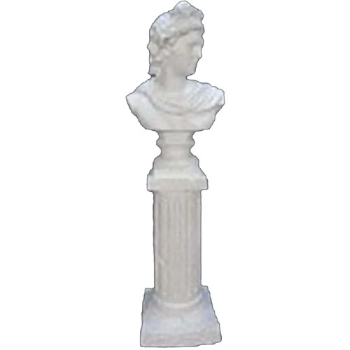 The Home Deco Factory Statue buste blanc en magnésia 19 x 16 x 63.5 cm.