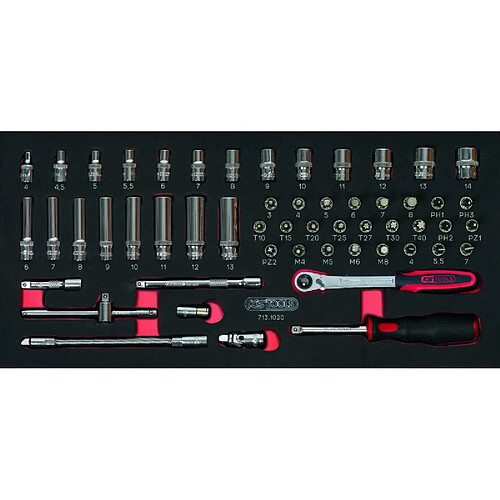 KS TOOLS 713.1020 Module de douilles et accessoires ULTIMATE® 1/4'', 54 pièces