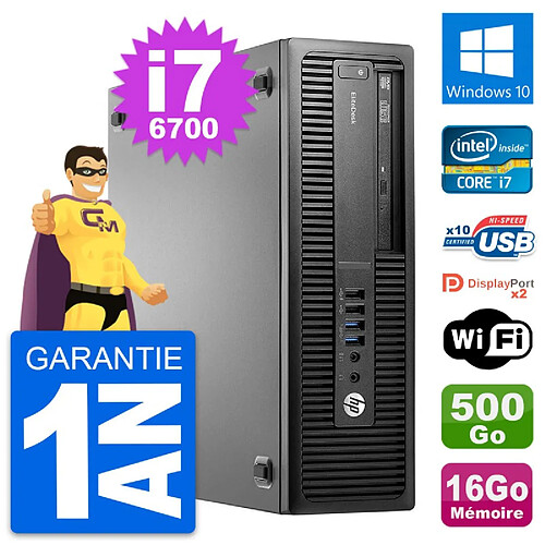 PC HP EliteDesk 800 G2 SFF Intel i7-6700 RAM 16Go Disque 500Go Windows 10 Wifi · Occasion