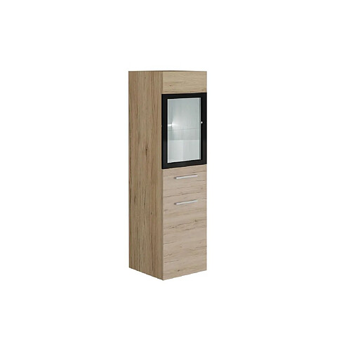 Vente-Unique Colonne de salle de bain avec Leds blanches - Coloris naturel clair - L30 x l30 x H109 cm - LAURINE II