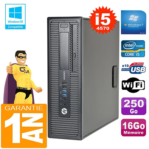 PC HP EliteDesk 800 G1 SFF Core I5-4570 16Go Disque 250Go Graveur DVD Wifi W7 · Occasion