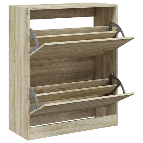 Maison Chic Armoire à chaussures | Meuble de rangement à chaussures Meuble d'Entrée chêne sonoma 80x34x96,5 cm bois ingénierie -MN63832