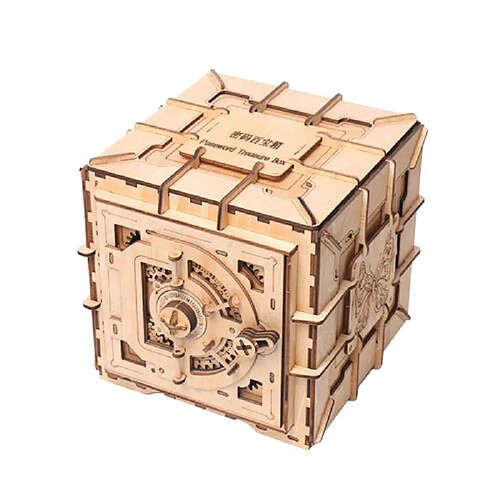 RedMiter Puzzle en bois mécanique 3D coffre-fort Kit banques d'argent jeu de casse-tête en bois IQ - marron