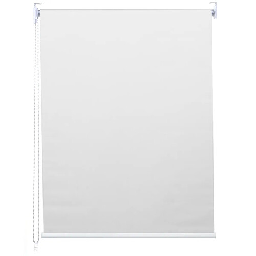 Decoshop26 Store enrouleur de fenêtre occultant protection solaire store à tirage latéral 50x160cm opaque blanc 04_0004531