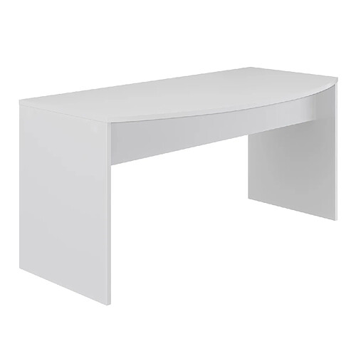 Pegane Bureau en mélamine coloris blanc - Longueur 160 x profondeur 80 x Hauteur 75 cm