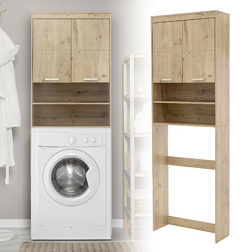 ML-Design Armoire pour machine à laver Meuble de salle de bain en chêne