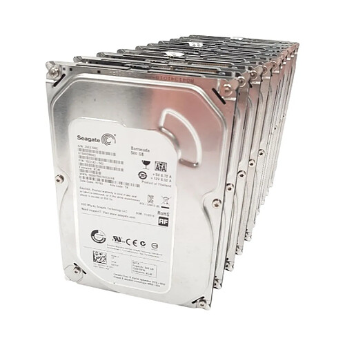 Seagate Technology Lot 10 Disques Dur 500Go SATA 3.5 Seagate Barracuda ST500DM002 20mm 7200rpm 16Mo · Reconditionné