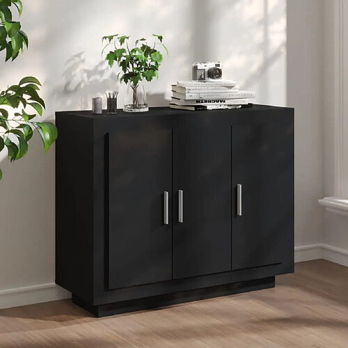 vidaXL Buffet Noir 92x35x75 cm Bois d'ingénierie