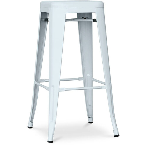 ICONIK INTERIOR Tabouret de bar - Design industriel - 76cm - Nouvelle édition- Stylix Bleu gris