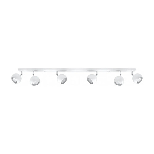 Luminaire Center Plafonnier OCULARE acier blanc 6 ampoules