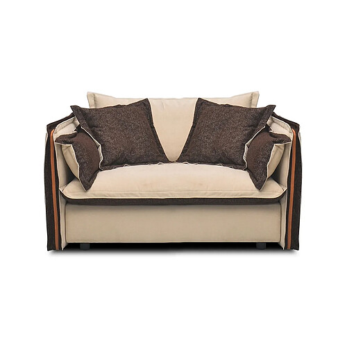 La Maison Du Canapé Fauteuil En Tissu Burdy - Beige/marron Tissu beige