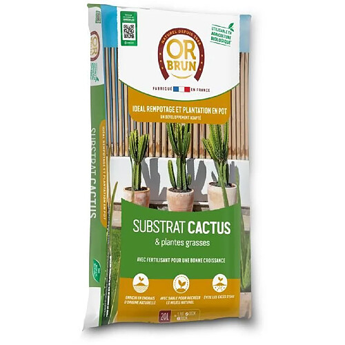 Substrat cactus - OR BRUN - OBRTCAC20N - 20 L