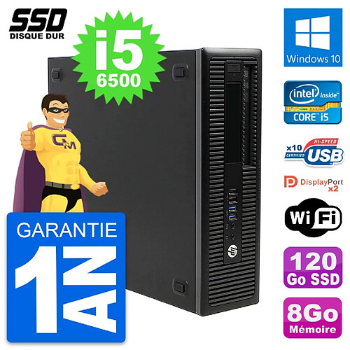 PC HP EliteDesk 800 G2 SFF Intel Core i5-6500 RAM 8Go SSD 120Go Windows 10 Wifi · Occasion