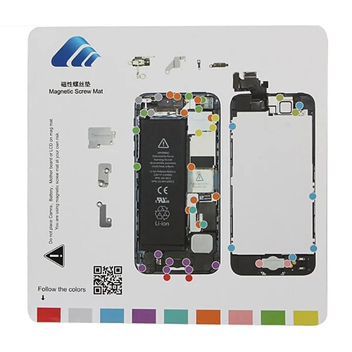 Wewoo Tapis à vis magnétique pour iPhone 5 magnétiques 20cmx 20cm à vis