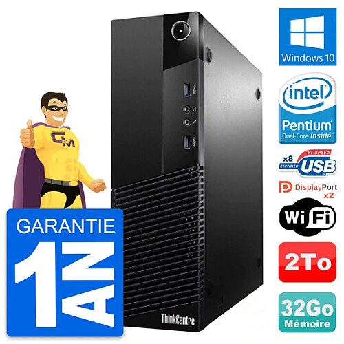 PC Lenovo ThinkCentre M83 SFF Intel G3220 RAM 32Go Disque 2To Windows 10 Wifi · Occasion