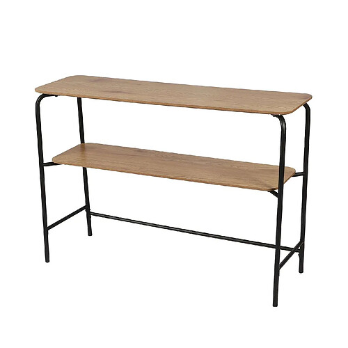 Urban Living Console 2 niveaux Marcel avec structure en métal - Marron et noir