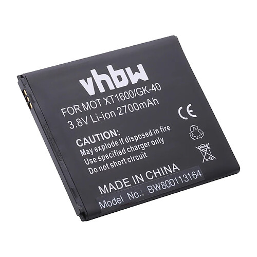 vhbw Li-Ion batterie 2700mAh (3.8V) pour téléphone portable smartphone téléphone Motorola Moto XT1670, XT1671, XT1672, XT1675, XT1676, XT1677