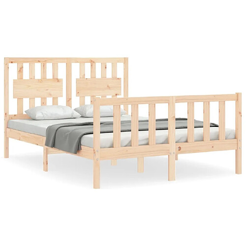 Maison Chic Cadre/structure de lit avec tête de lit pour adulte - Lit Moderne Chambre 120x200 cm bois massif -MN72244