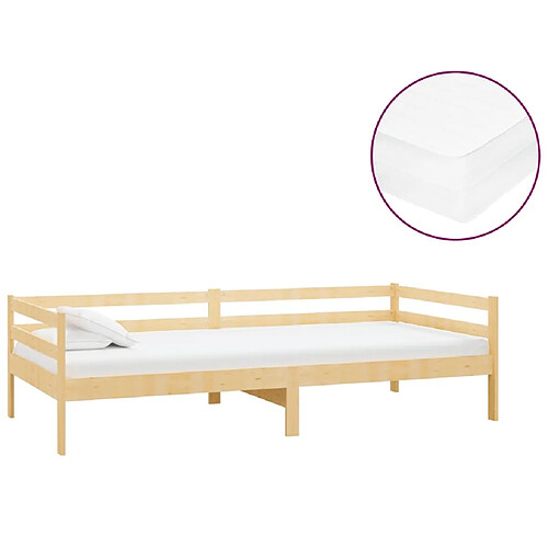 Maison Chic Lit de jour avec matelas, Lit de repos Lit d'invité pour Salon Chambre,Canapé-lit 90x200 cm Bois de pin massif -MN41414