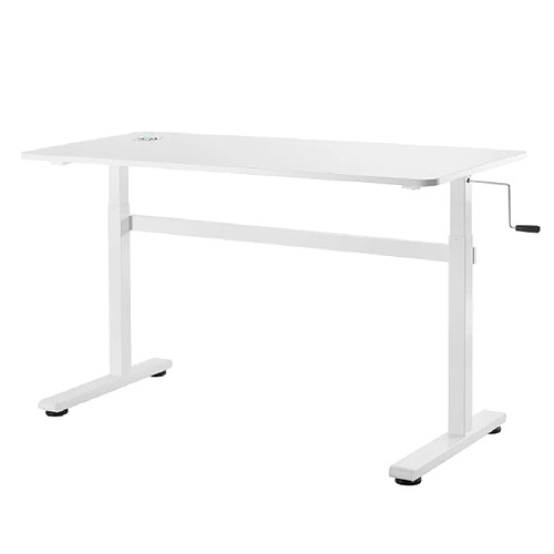 Bureau Ergo Office réglable en hauteur max 117cm, max 40 kg, avec un plan de travail assis/debout, ER-401 W couleur blanc