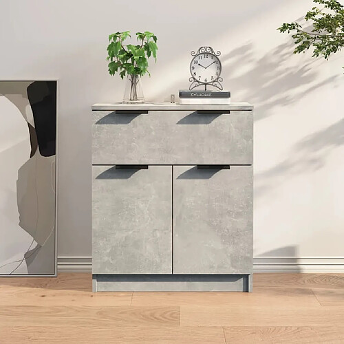 Maison Chic Buffet,Meuble de Rangement,commode pour salon,Cuisine Gris béton 60x30x70 cm Bois d'ingénierie -MN67086