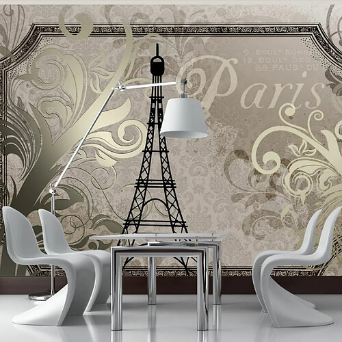 Paris Prix Papier Peint Vintage Paris Gold 210 x 300 cm