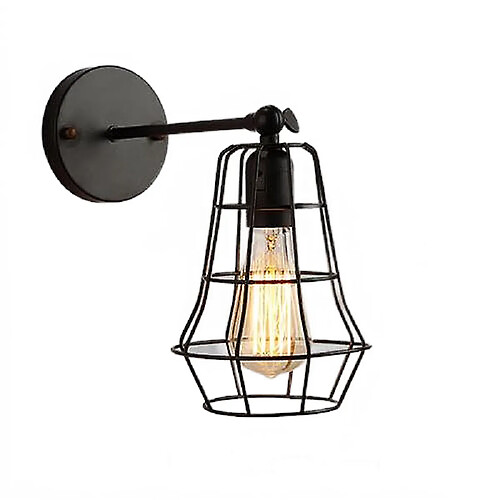 Universal Loft Fer Américain Noir Abat-jour Applique Raisin Original Cage Garde Applique Loft Luminaire Luminaire Eclairage Intérieur Moderne Applique (Style)