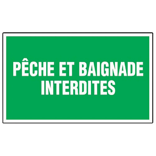 Plaque rectangulaire d'interdiction Novap Pêche et baignade interdites