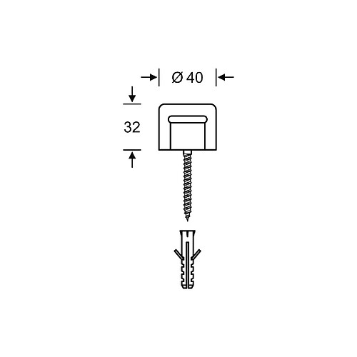 Fsb Tampon de porte ,32mm 0 38 3880,noir,Ø40mm