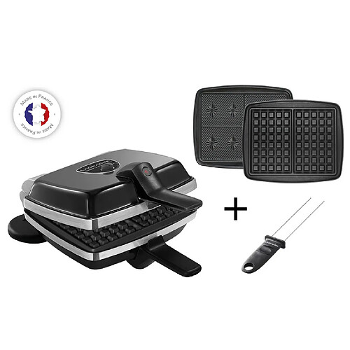 Croque-gaufre-gaufrette 2 plaques 1000w noir - 039224 - LAGRANGE