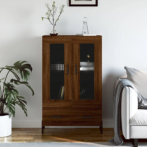 vidaXL Buffet haut chêne marron 69,5x31x115 cm bois d'ingénierie