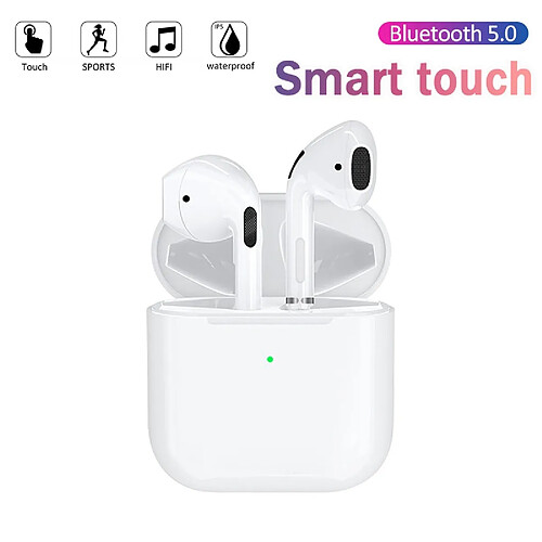 GUPBOO Air Pro 4 TWS Écouteurs sans fil Bluetooth 5.0 Mini Écouteurs intra-auriculaires avec boîtier de charge Sport Casque mains libres pour Smartphone