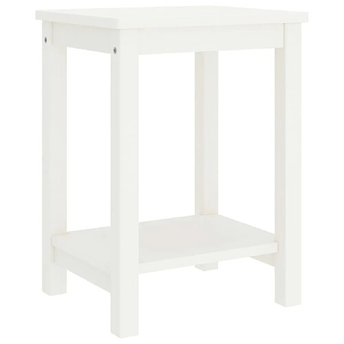 Maison Chic Table de chevet,Table de nuit,Table d'appoint pour salon Blanc 35x30x47 cm Bois de pin massif -MN66034