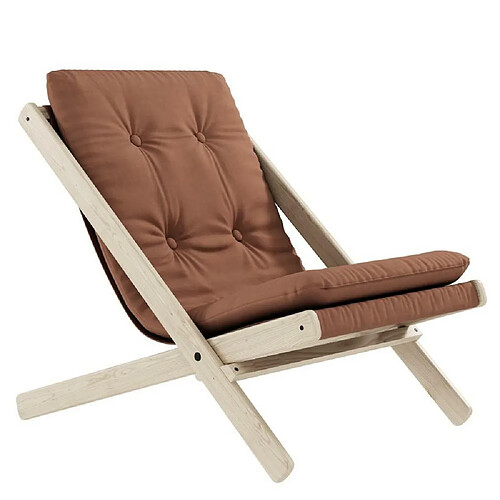 Inside 75 Fauteuil futon BOOGIE hêtre massif naturel coloris Brun Argile