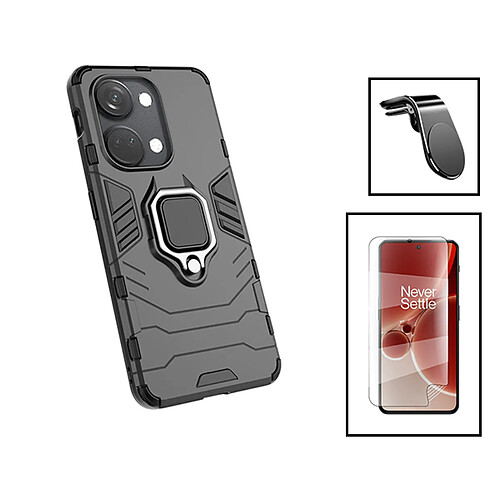 PHONECARE Kit Film Hydrogel Full Cover Avant + Coque 3X1 Military Defender + Support Magnétique L pour OnePlus Ace 2V - Noir