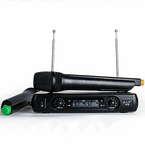 Kits De Radio Audio De Mélangeur De Microphone Sans Fil Karaoké Professionnel Microphone Lcd Portable Black_U.S Plug