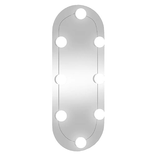 Maison Chic Miroir mural avec lumières LED | Miroir Décoration pour Maison Salle de Bain 20x50 cm verre ovale -GKD50885