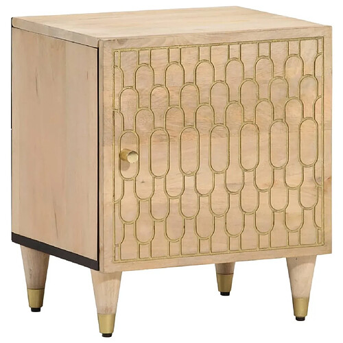 Maison Chic Table de chevet, Table de Nuit, Meuble de Rangement 40x33x46 cm Bois de manguier solide